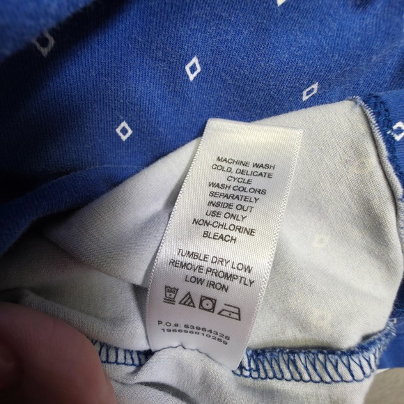 Catherines Top Womens 5X Blue Cutout Neck Diamond‎ Relaxed Flowy Stretch Lounge - Picture 10 of 11